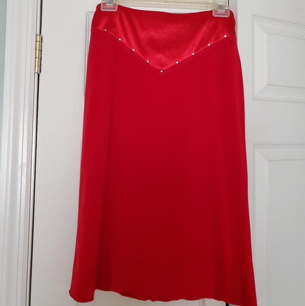 red jersey skirt